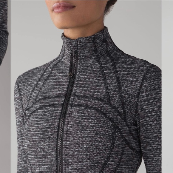 Lululemon Define Jacket Coco Pique Black White Size 8 Grey Luon - Picture 14 of 15